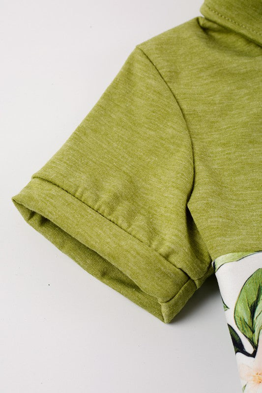 Lemon print stripe boy top