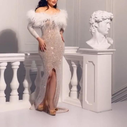 Sequin Party Dress with Fluff