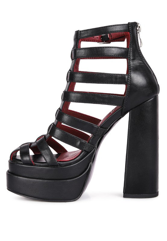 High Platfrom Cage Bootie Sandal