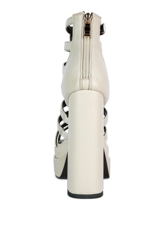 High Platfrom Cage Bootie Sandal