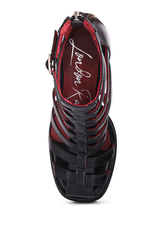 High Platfrom Cage Bootie Sandal