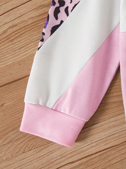 Leopard Round Neck Top and Pants Set