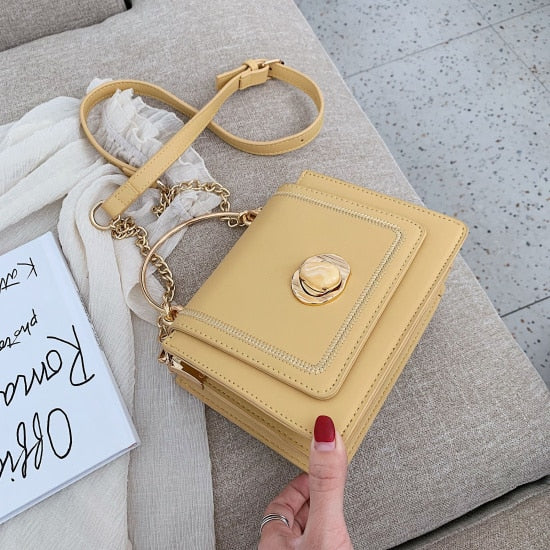 Solid Color Leather Mini Crossbody Bags For Women