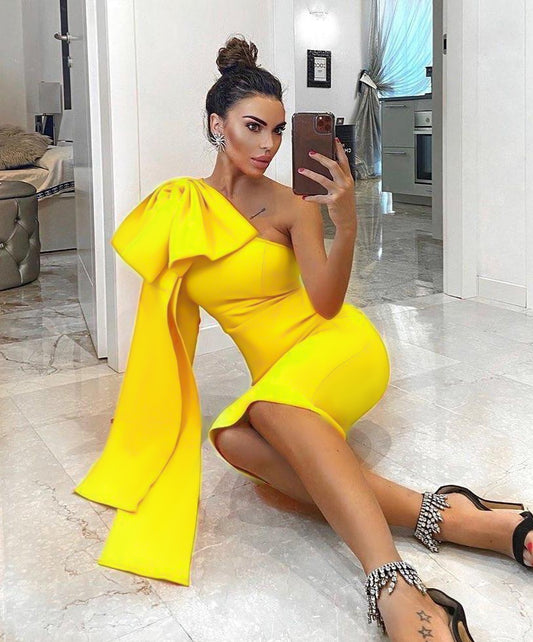 Runway Bowknot Bandage Dress