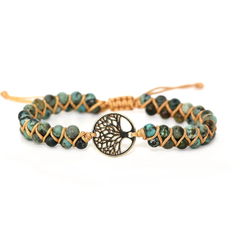 Vintage Leather Bracelets natural Stone Wrap Bracelet