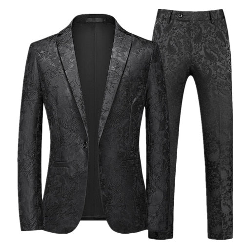 Jacquard Suit Classic Black / White