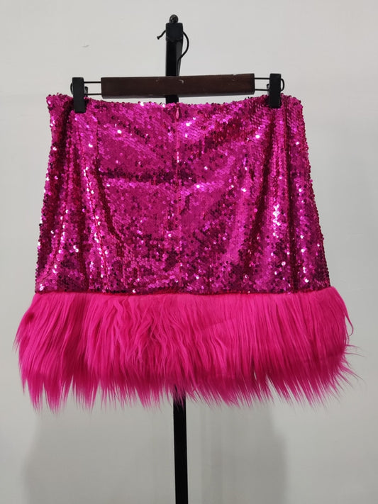 Sequin- Feather Mini Skirt