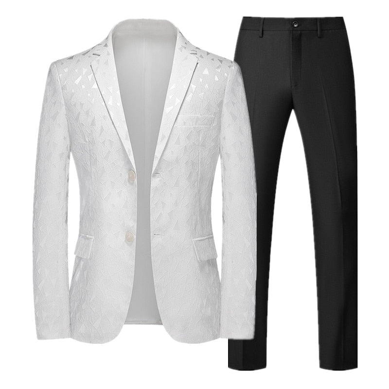 Jacquard Suit Classic Black / White