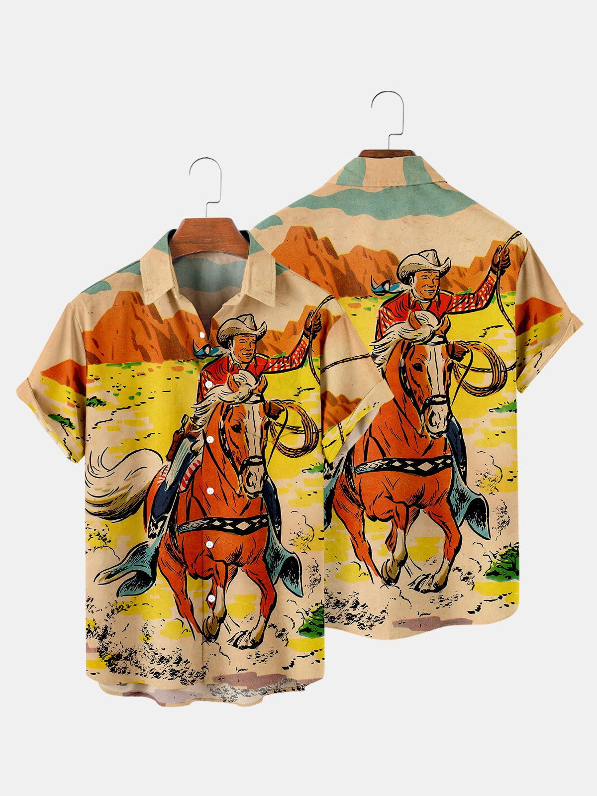 Vintage Western Cowboy Pattern Shirt