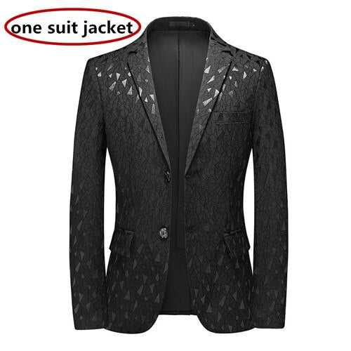 Jacquard Suit Classic Black / White