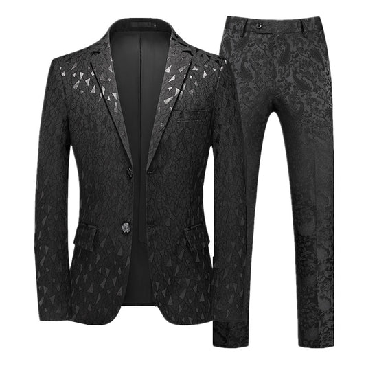 Jacquard Suit Classic Black / White