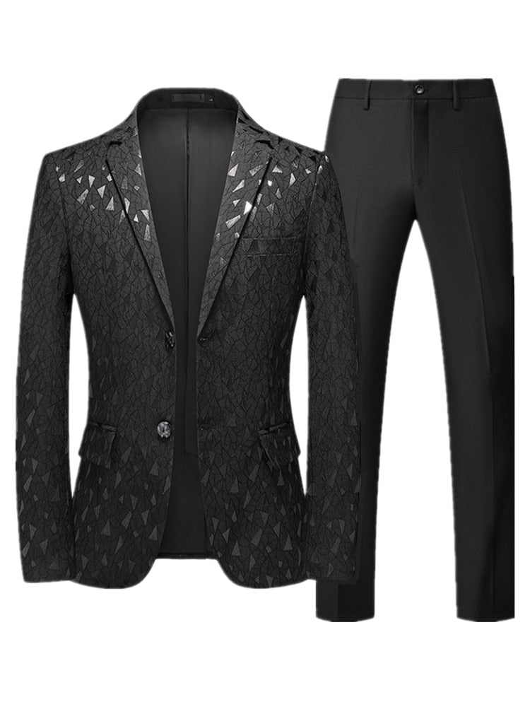 Jacquard Suit Classic Black / White