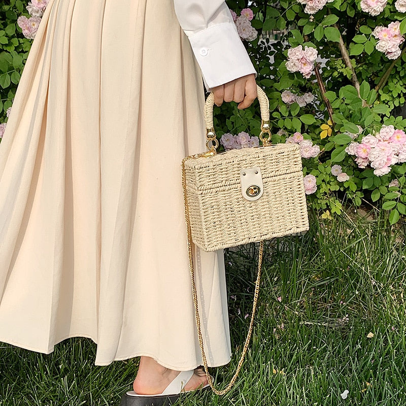 Straw Square Handbag