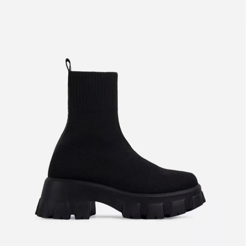 Lights Out Knitted Short Boots