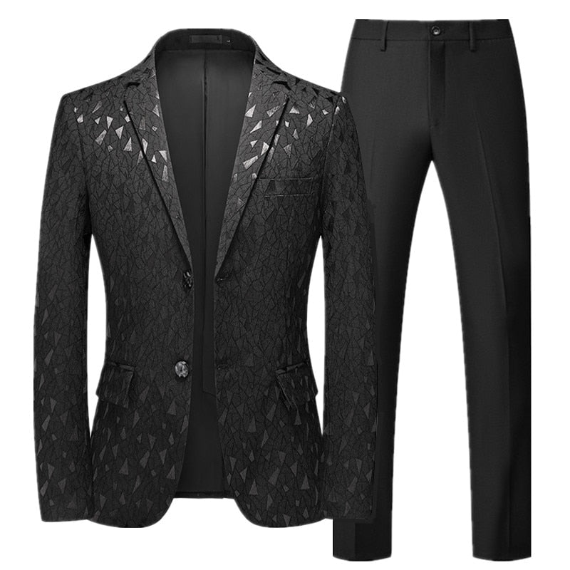 Jacquard Suit Classic Black / White