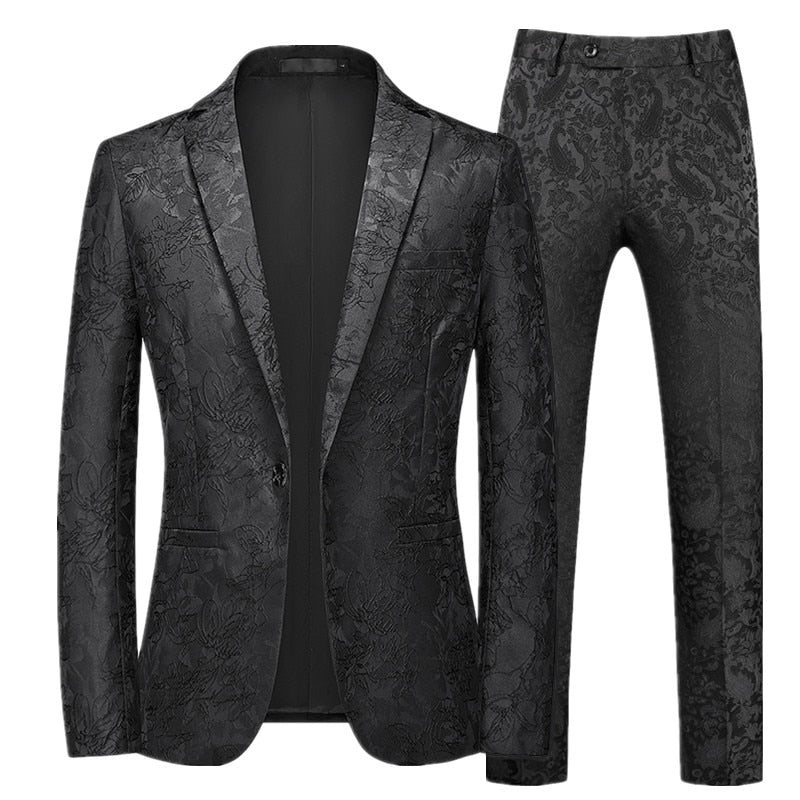 Jacquard Suit Classic Black / White
