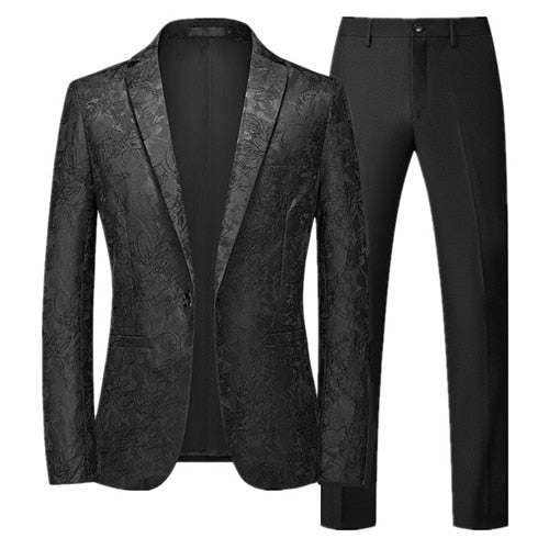 Jacquard Suit Classic Black / White
