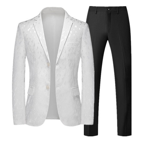 Jacquard Suit Classic Black / White
