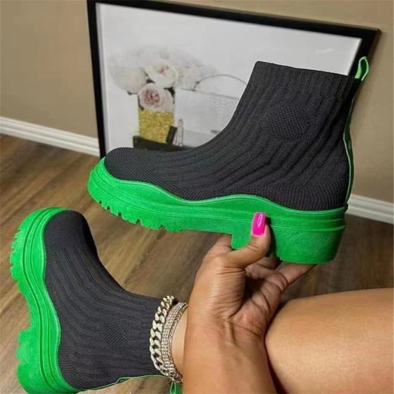 Lights Out Knitted Short Boots