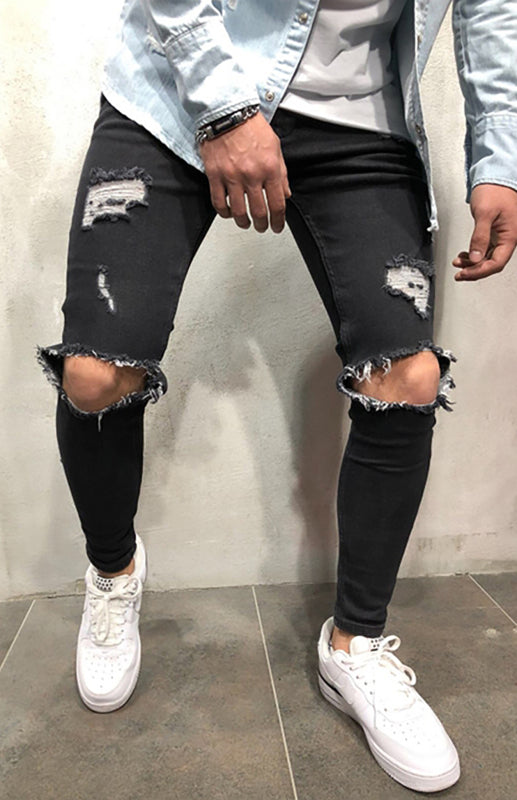 Men's Fashion Ripped Slim Jeans