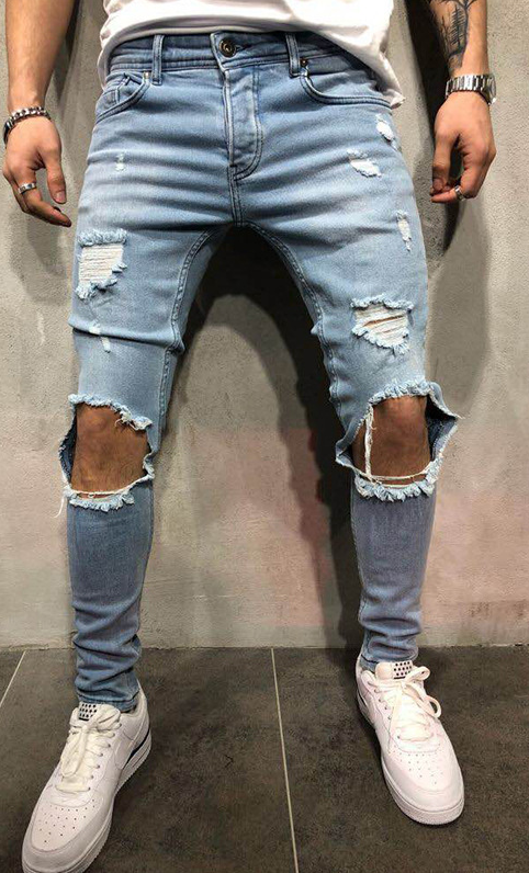 Men's Fashion Ripped Slim Jeans