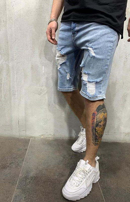 Men's Distressed Knee Length Shorts
