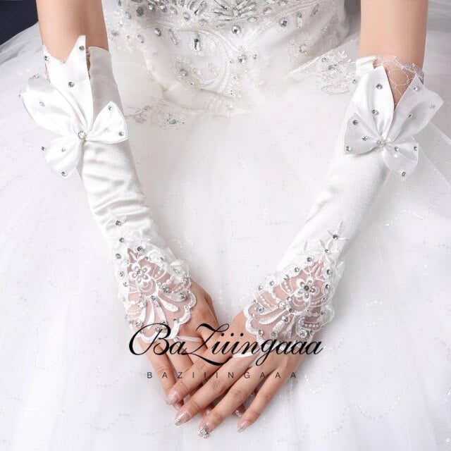 Short Wedding Gloves Fingerless