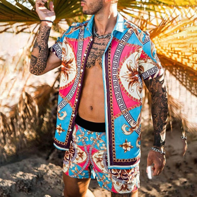 Hawaiian Set Mens Printed