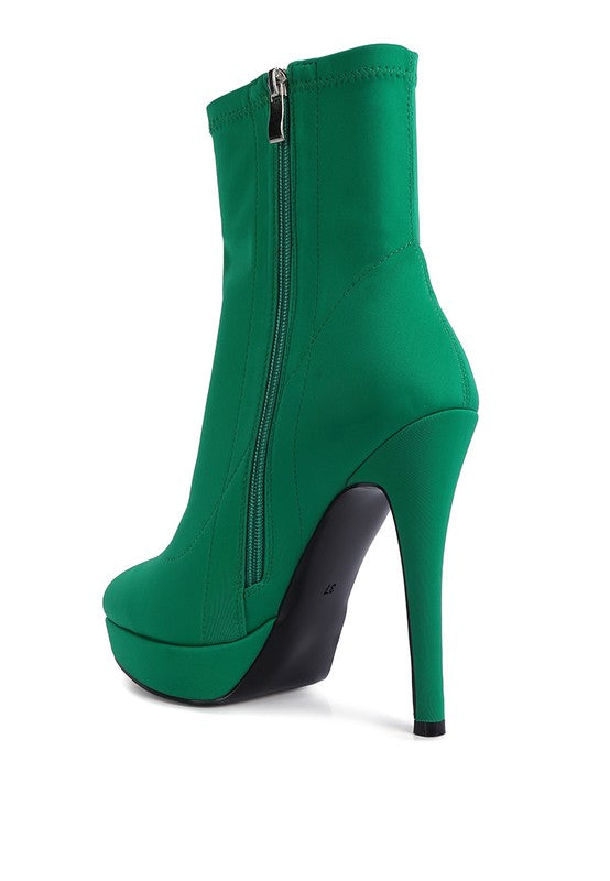 High Heeled Lycra Ankle Boot