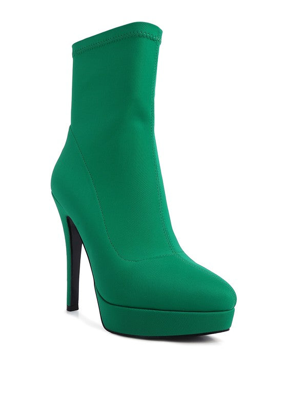 High Heeled Lycra Ankle Boot