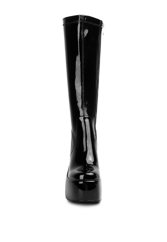 Dirty Dance Patent High Platfrom Calf Boots