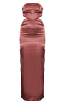 Satin Bandeau Maxi Dress