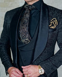 Satin Lapel Black Men's Suit