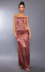 Satin Bandeau Maxi Dress