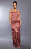 Satin Bandeau Maxi Dress