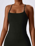 Square Neck Back Crisscross Tank Top