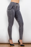 Zip Closure Skinny Jeans with Pockets