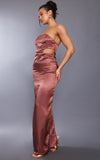 Satin Bandeau Maxi Dress