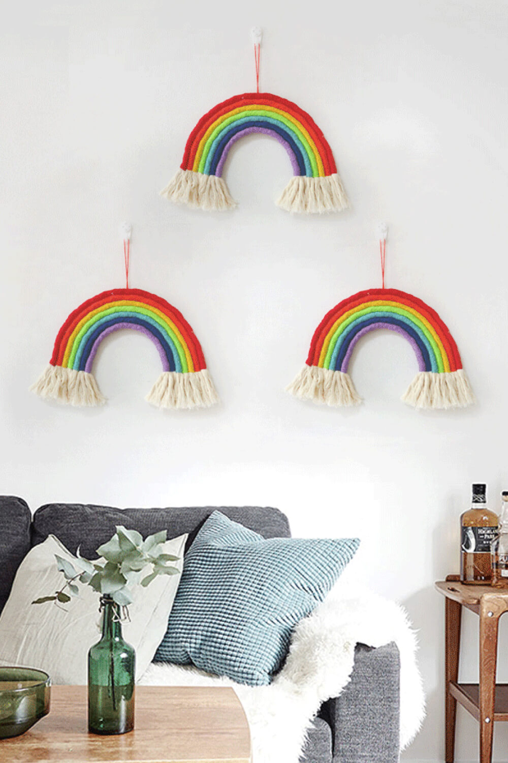 Rainbow Fringe Trim Wall Hanging Decor