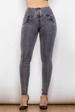 Zip Closure Skinny Jeans with Pockets