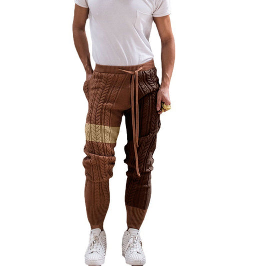 Casual Drawstring Vintage Knitted Pants Leggings