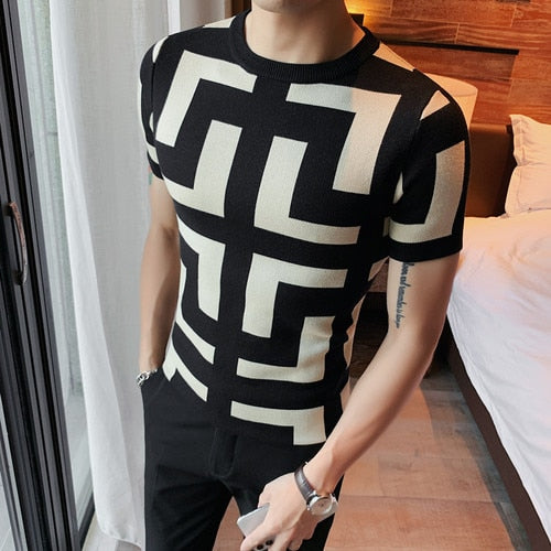 Short Sleeve Casual Knitted Pullover