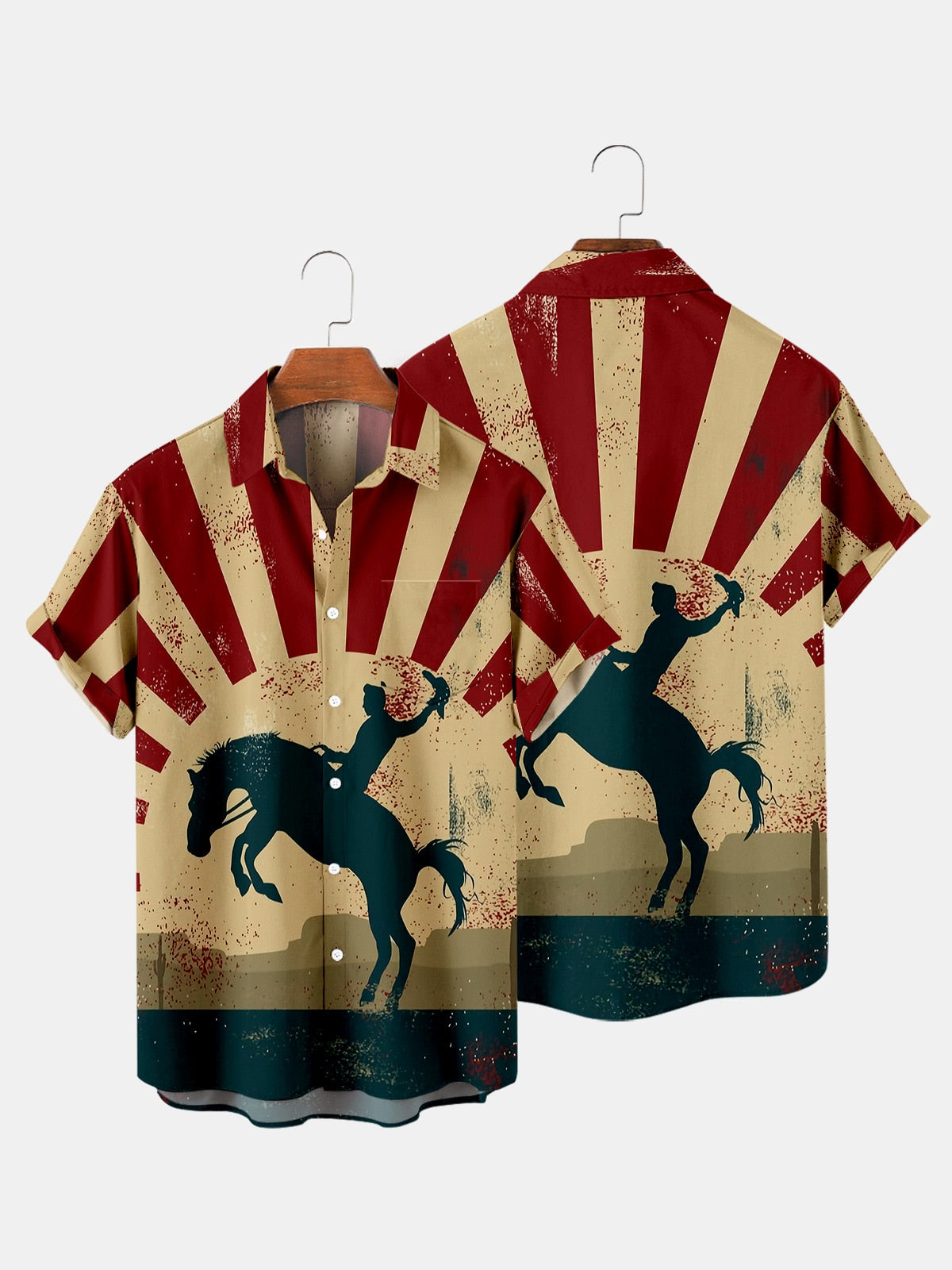 Vintage Western Cowboy Pattern Shirt