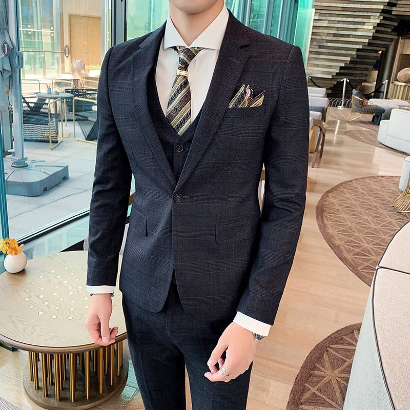 Lattice Groom Tuxedo Suit