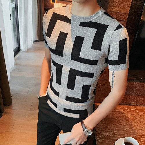 Short Sleeve Casual Knitted Pullover