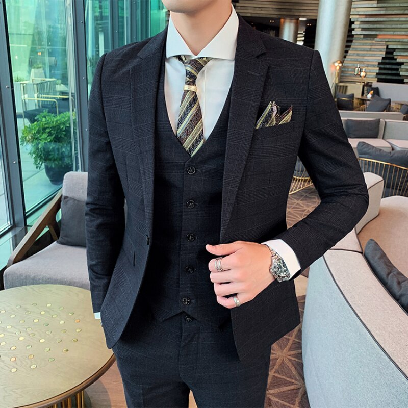 Lattice Groom Tuxedo Suit