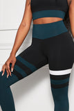 Striped Sports Bra and High Waisted Yoga Leggings Set