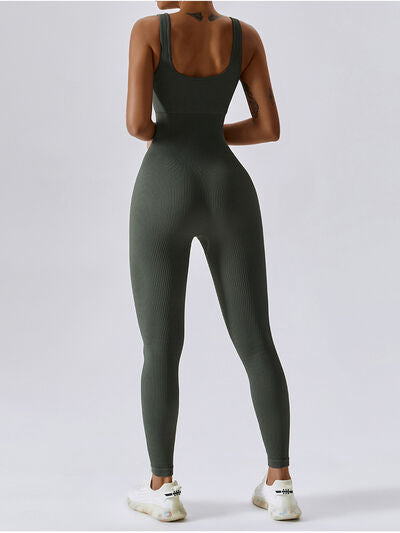 Wide Strap Sleeveless Active Jumpsuit