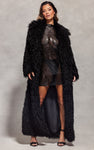 Black Faux Fur Oversized Maxi Coat