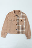 Plaid Corduroy Dropped Shoulder Jacket